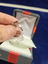 Load image into Gallery viewer, Sterling Silver 925 Cris Cross Ring with 35 Diamonds
