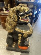 Load image into Gallery viewer, pair of Antique Japanese black lacquer wood Shishi or Foo Dogs
