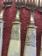 Load image into Gallery viewer, Benjamin Allen &amp; Co Pearl Handle French Hollow Knife &amp; Fork X6 Sterling Silver
