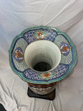 Load image into Gallery viewer, late 19th century tall Arita Japan Imari long Neck Ruffled Edge Floor Vase!!
