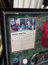 Load image into Gallery viewer, TIGER WOODS Shadowbox Display w/ Multi Signed Game Used Hat, 2nd Buick Win 2004
