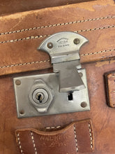 Load image into Gallery viewer, Vintage 1940’s Handmade Leather Trunk with High relief Embossed Dragon!
