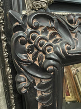 Load image into Gallery viewer, Extra Large Ornate Black Rectangular Beveled Mirror 57 1/2“ X 47 1/2“
