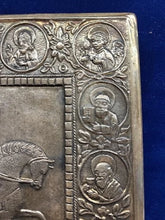 Load image into Gallery viewer, Antique 1867 sterling silver St George Dragon Orthodox Russian Icon!!
