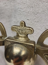Load image into Gallery viewer, Pair of mid century brass wall appliques - double lights
