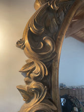 Load image into Gallery viewer, #199 Large Vintage Ornate Gold Oval Beveled Mirror 65“ X 54“
