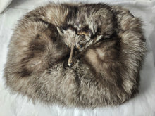 Load image into Gallery viewer, Handmade REAL Silver Fox FUR MUFF W/ Head HAND WARMER PURSE - LARGE SIZE
