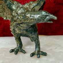 Load image into Gallery viewer, Vintage Metal Cast Eagle on Pink quartz Base Ashtray, 14lbs Rare
