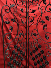 Load image into Gallery viewer, Vintage 74” High Wrought Iron Metal 3-Panel Folding Room Divider, 19”L per Panel
