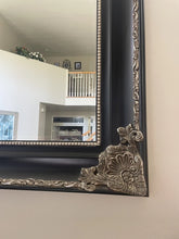 Load image into Gallery viewer, Extra Large Ornate Black &amp; Gold Rectangular Beveled Mirror 65” X 45”
