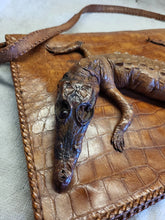 Load image into Gallery viewer, Vintage Alligator taxidermy Murse Purse Genuine Leather 1940’s Handbag Antique
