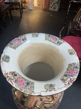 Load image into Gallery viewer, LARGE CHINESE DRAGON PORCELAIN GILT FLOOR VASE WITH STAND!
