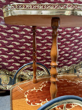 Load image into Gallery viewer, Vintage 1950s Italian Liquor Bar Cart Wood Inlay Mid Century Modern On Wheels
