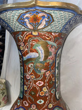 Load image into Gallery viewer, late 19th century tall Arita Japan Imari long Neck Ruffled Edge Floor Vase!!
