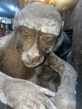 Load image into Gallery viewer, Large Vintage Chimpanzee metal Sculpture Figurine‏ Statue 19” Tall !!

