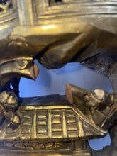 Load image into Gallery viewer, Antique 25.5&quot; Chinese Carved Deep Relief Gilt Wood Warriors Scenes Panel !!
