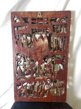 Load image into Gallery viewer, Antique 25.5&quot; Chinese Carved Deep Relief Gilt Wood Warriors Scenes Panel !!
