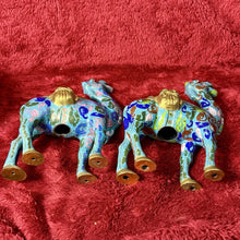 Load image into Gallery viewer, Beautiful Matching Antique Pair of Chinese Cloisonné Camel Statues
