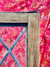 Load image into Gallery viewer, Vintage Leaded Stained Glass Window Panel Shield Crest 60x30 Diamond Lattice
