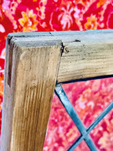 Load image into Gallery viewer, Vintage Leaded Stained Glass Window Panel Shield Crest 60x30 Diamond Lattice
