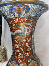 Load image into Gallery viewer, late 19th century tall Arita Japan Imari long Neck Ruffled Edge Floor Vase!!
