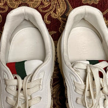 Load image into Gallery viewer, GUCCI Re-Web Sneakers 787476 Mens Size 12 Gg Canvas &amp; Leather, Barely Used
