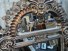 Load image into Gallery viewer, large gold &amp; bronze ornate decorative wall mirror 67“ x 40“
