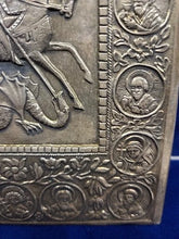 Load image into Gallery viewer, Antique 1867 sterling silver St George Dragon Orthodox Russian Icon!!
