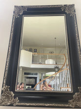 Load image into Gallery viewer, Extra Large Ornate Black &amp; Gold Rectangular Beveled Mirror 65” X 45”
