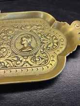 Load image into Gallery viewer, 19c.French Art Nouveau Brass profile portraits &amp; diety Card Pin Card Tray 13''
