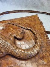 Load image into Gallery viewer, Vintage Alligator taxidermy Murse Purse Genuine Leather 1940’s Handbag Antique
