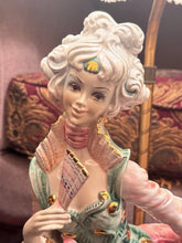 Load image into Gallery viewer, PAIR of Vintage Italian Azzolin Brothers 46” Porcelain Rococo Figural Lamps RARE
