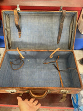 Load image into Gallery viewer, Vintage 1940’s Handmade Leather Trunk with High relief Embossed Dragon!
