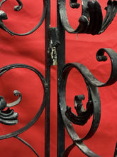 Load image into Gallery viewer, Vintage 74” High Wrought Iron Metal 3-Panel Folding Room Divider, 19”L per Panel
