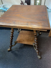 Load image into Gallery viewer, Antique Victorian 19th Century Walnut Barley Twist Plant Stand Side Parlor Table
