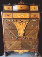 Load image into Gallery viewer, Antique 1920’s-30’s Bedroom Set High Boy Dresser-Mirrored Dresser Full Bed
