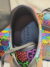 Load image into Gallery viewer, Gucci Multi GG Rombi Monogram Psychedelic Ace Lace up Sneakers Sz 5 CIB!!
