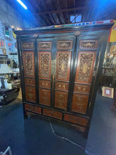 Load image into Gallery viewer, Antique Handmade Chinese Large Wood Lacquer Cabinet
