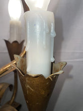 Load image into Gallery viewer, Mid Century Modern Italian Candelabra Lamp Gilt Iron Tole 9 Light
