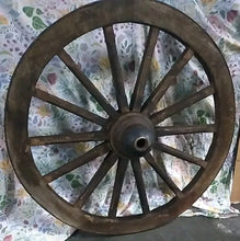 Load image into Gallery viewer, Rustic Wagon Wheel Dating Mid to Late 1800's, 47” Diameter Nice Condition ￼
