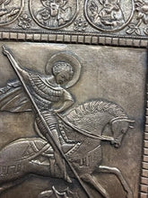 Load image into Gallery viewer, Antique 1867 sterling silver St George Dragon Orthodox Russian Icon!!

