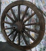 Load image into Gallery viewer, Rustic Wagon Wheel Dating Mid to Late 1800's, 47” Diameter Nice Condition ￼
