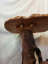 Load image into Gallery viewer, VTG 3 Tier Table Live Edge Thick Natural Burled Wood PAIR Root - Brutalist Tree
