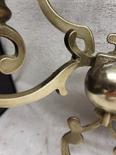 Load image into Gallery viewer, Pair of mid century brass wall appliques - double lights
