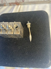 Load image into Gallery viewer, antique Qing Dynasty hallmarked sterling silver, 4 section, traveling hinged or folding snuff and opium box set from China
