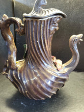 Load image into Gallery viewer, EMILE GALLE(1846-1904) Faience teapot swan Galle Burley &amp; Tyrrell Chicago!!
