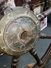 Load image into Gallery viewer, ANTIQUE HUGE 54 INCH SAILING SHIPS MARINE NAVIGATION STEERING WHEEL
