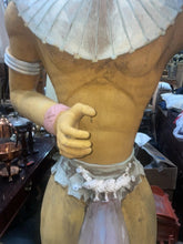 Load image into Gallery viewer, Large Life Size majestic ￼Mexican Native Aztec Inca Clay Warrior Statue 81”
