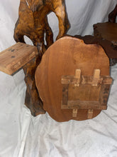 Load image into Gallery viewer, VTG 3 Tier Table Live Edge Thick Natural Burled Wood PAIR Root - Brutalist Tree
