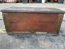 Load image into Gallery viewer, Antique 19th Century Middle Eastern Brass &amp; Wood Blanket Chest
